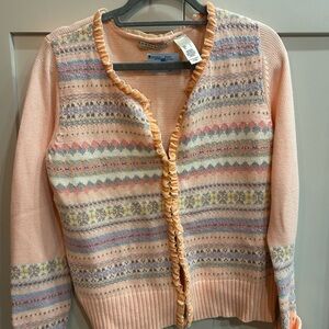 Liz Claiborne Multicolor Patterned Cardigan Grandmacore Cottagecore